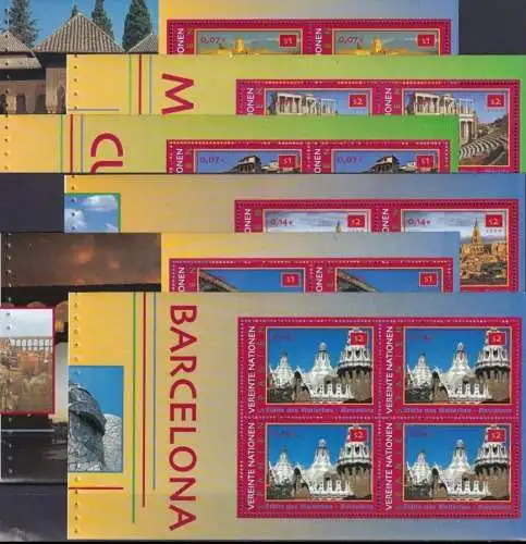 UNO WIEN 2000 Mi-Nr. HBL 23/28 Markenheftchenblätter/booklet sheets ** MNH