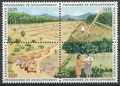 UNO GENF 1986 Mi-Nr. 138/41 Zusammendruck ** MNH