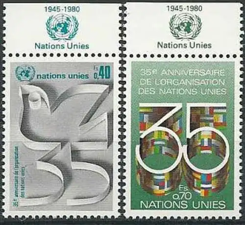 UNO GENF 1980 Mi-Nr. 92/93 A ** MNH