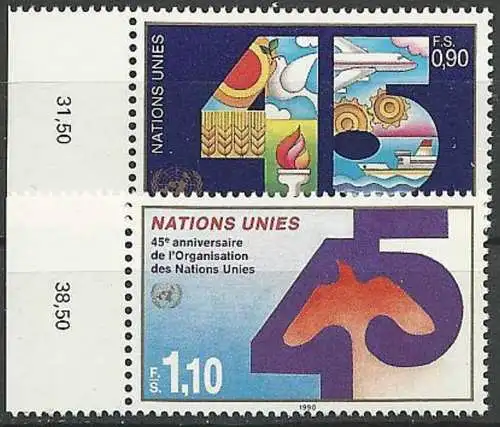 UNO GENF 1990 Mi-Nr. 188/89 ** MNH