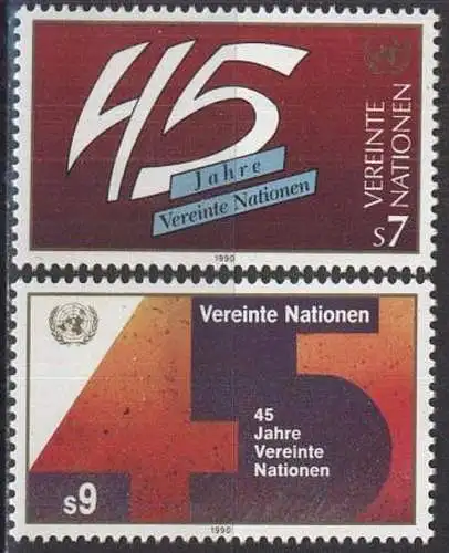 UNO WIEN 1990 Mi-Nr. 104/05 ** MNH