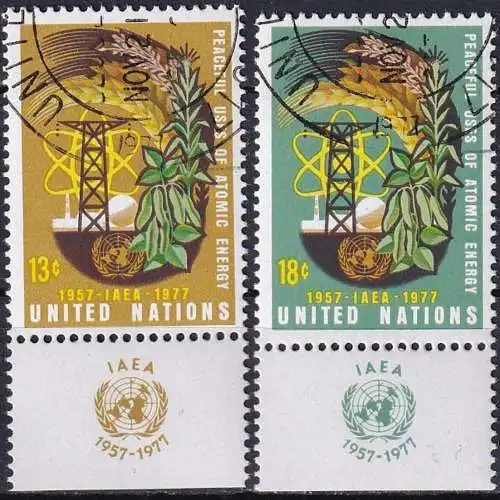 UNO NEW YORK 1977 Mi-Nr. 313/14 mit TAB o used - aus Abo