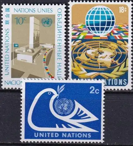 UNO NEW YORK 1974 Mi-Nr. 269/71 ** MNH