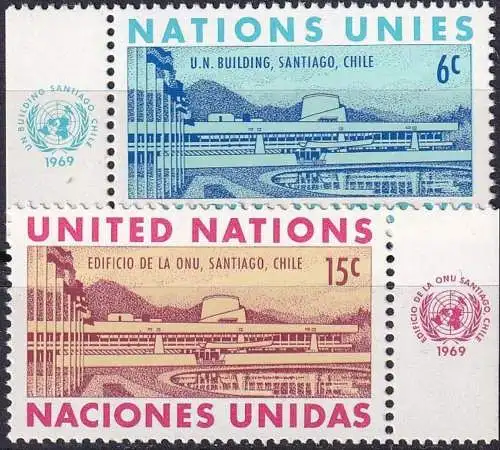 UNO NEW YORK 1969 Mi-Nr. 210/11 ** MNH