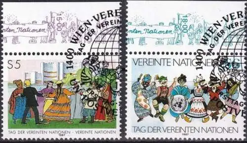 UNO WIEN 1987 Mi-Nr. 75/76 o used - aus Abo