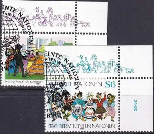 UNO WIEN 1987 Mi-Nr. 75/76 o used - aus Abo