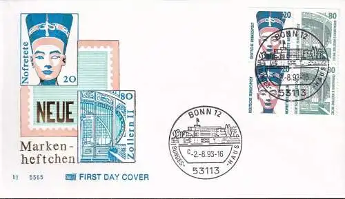 DEUTSCHLAND 1993 Mi-Nr. HBL 32 aus MH 28 FDC