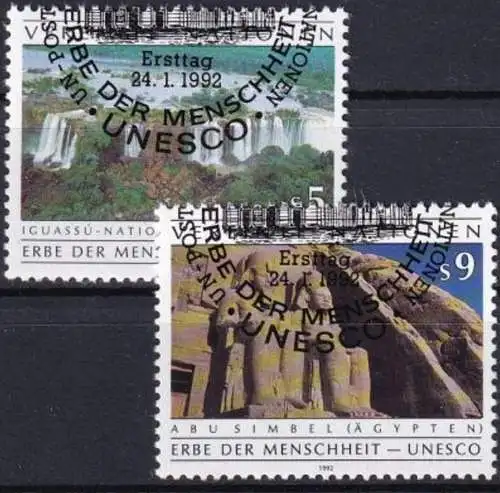 UNO WIEN 1992 Mi-Nr. 125/26 o used - aus Abo