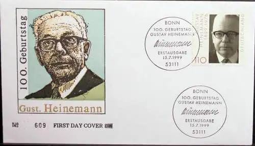 DEUTSCHLAND 1999 Mi-Nr. 2067 FDC