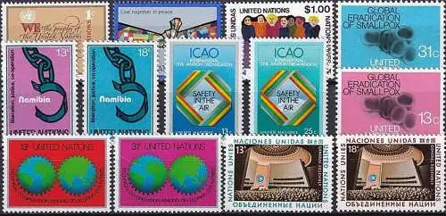 UNO NEW YORK 1978 Mi-Nr. 315-27 kompletter Jahrgang/complete year set ** MNH