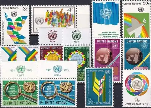 UNO NEW YORK 1976 Mi-Nr. 289-02 kompletter Jahrgang/complete year set ** MNH