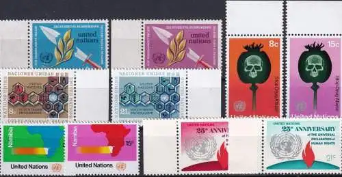 UNO NEW YORK 1973 Mi-Nr. 254-63 kompletter Jahrgang/complete year set ** MNH