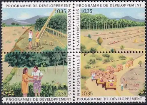 UNO GENF 1986 Mi-Nr. 138/41 Zusammendruck andere Reihenfolge ** MNH