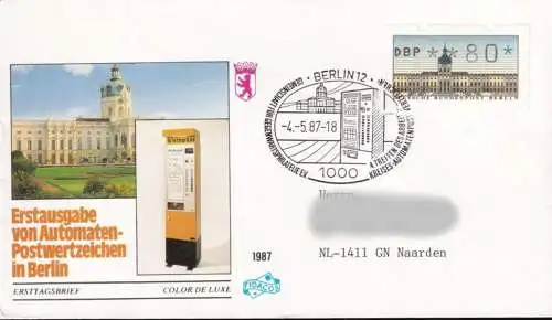 BERLIN 1987 Mi-Nr. ATM 1 Automatenmarken FDC gelaufen