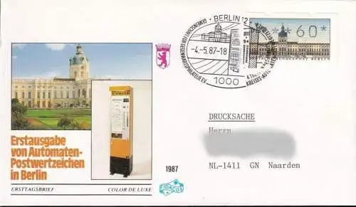 BERLIN 1987 Mi-Nr. ATM 1 Automatenmarken FDC gelaufen