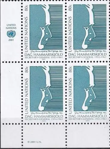 UNO NEW YORK 2001 Mi-Nr. 880 Viererblock ** MNH