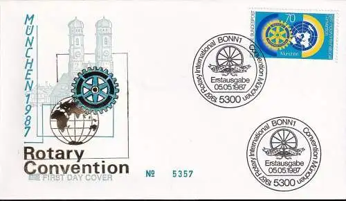 DEUTSCHLAND 1987 Mi-Nr. 1327 FDC