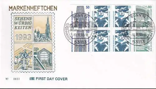 DEUTSCHLAND 1993 Mi-Nr. HBL 33 aus MH 29 FDC