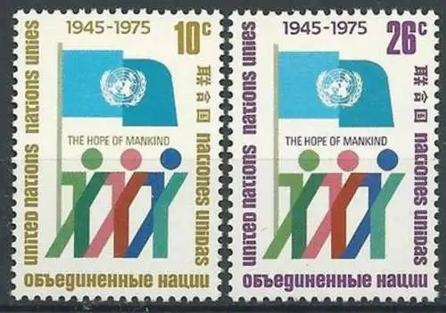 UNO NEW YORK 1975 Mi-Nr. 283/84 ** MNH