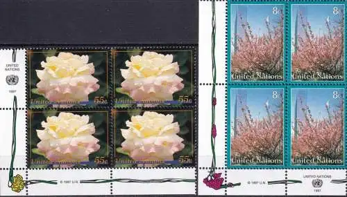 UNO NEW YORK 1997 Mi-Nr. 730/31 Viererblocks ** MNH