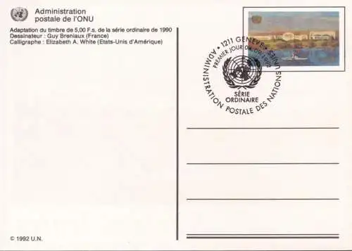 UNO GENF 1992 Mi-Nr. P 8 Postkarte - Ganzsache EST