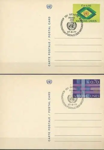 UNO GENF 1977 Mi-Nr. P 3/4 Postkarte - Ganzsache EST