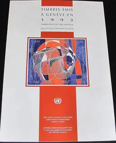 UNO GENF 1993 Jahressammelmappe - Souvenir Folder o used