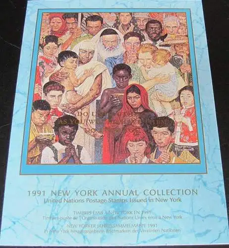 UNO NEW YORK 1991 Jahressammelmappe - Souvenir Folder ** MNH