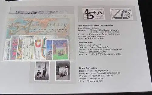 UNO NEW YORK 1990 Jahressammelmappe - Souvenir Folder ** MNH