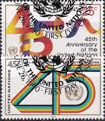 UNO NEW YORK 1990 Mi-Nr. 602/03 o used - aus Abo