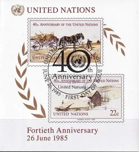 UNO NEW YORK 1985 Mi-Nr. Block 8 o used - aus Abo