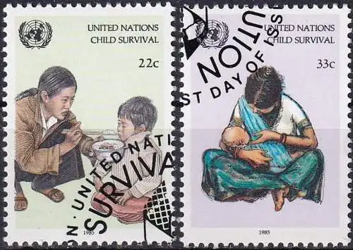 UNO NEW YORK 1985 Mi-Nr. 488/89 o used - aus Abo