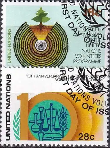 UNO NEW YORK 1981 Mi-Nr. 389/90 o used - aus Abo