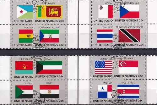 UNO NEW YORK 1981 Mi-Nr. 373-88 Randstücke o used - aus Abo