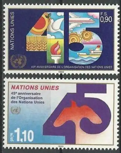 UNO GENF 1990 Mi-Nr. 188/89 ** MNH