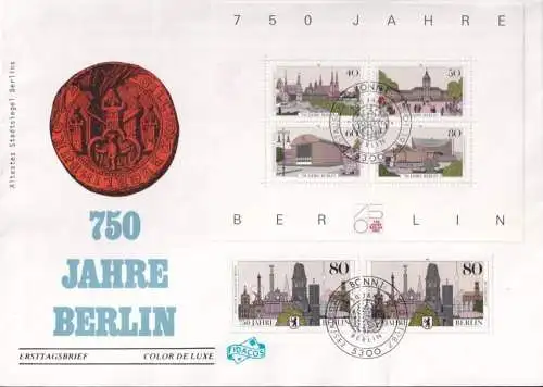 BERLIN 1987 Mi-Nr. Block 8 + 776 FDC