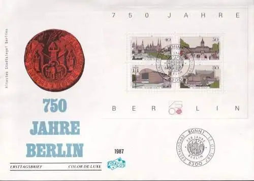 BERLIN 1987 Mi-Nr. Block 8 FDC