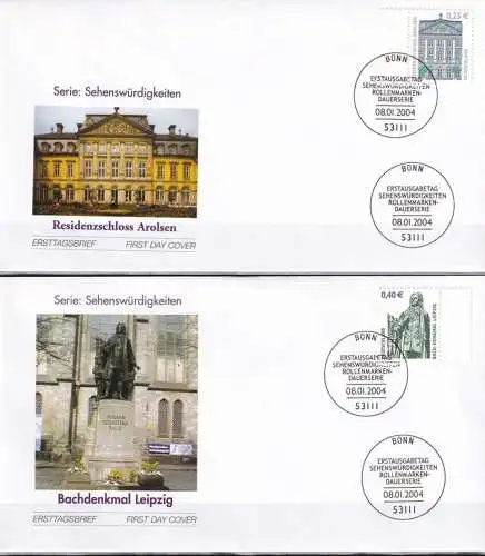 DEUTSCHLAND 2004 Mi-Nr. 2374/75 Randstücke FDC