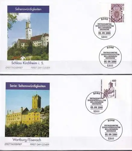 DEUTSCHLAND 2001 Mi-Nr. 2210/11 Randstücke FDC