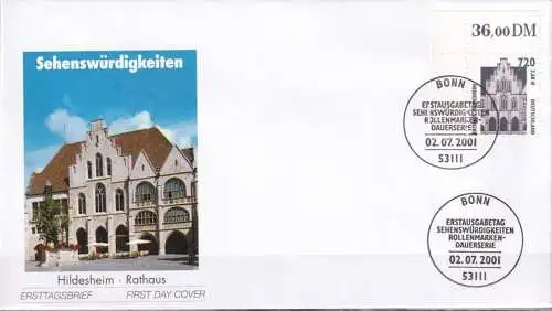 DEUTSCHLAND 2001 Mi-Nr. 2197 Eckrand FDC