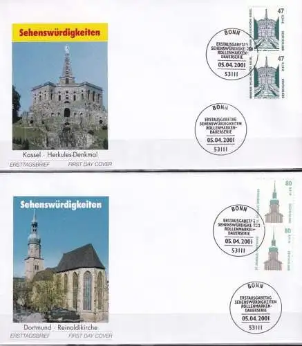 DEUTSCHLAND 2001 Mi-Nr. 2176/77 senkrechte Paare FDC