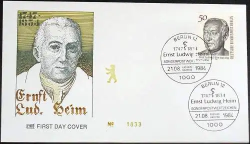 BERLIN 1984 Mi-Nr. 723 FDC