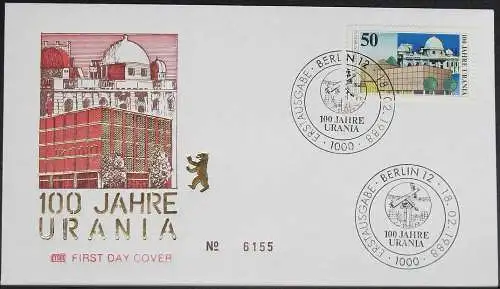 BERLIN 1988 Mi-Nr. 804 FDC