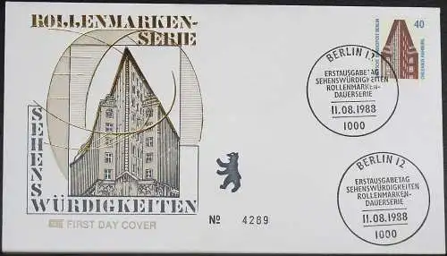 BERLIN 1988 Mi-Nr. 816 FDC