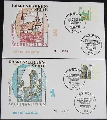 BERLIN 1989 Mi-Nr. 834/35 Randstück FDC