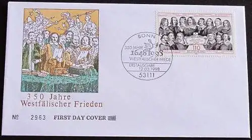 DEUTSCHLAND 1998 Mi-Nr. 1979 FDC