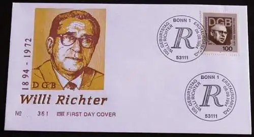 DEUTSCHLAND 1994 Mi-Nr. 1753 FDC