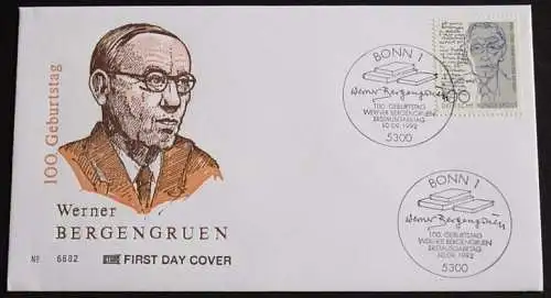 DEUTSCHLAND 1992 Mi-Nr. 1629 FDC