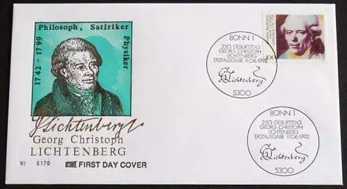 DEUTSCHLAND 1992 Mi-Nr. 1616 FDC