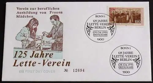 DEUTSCHLAND 1991 Mi-Nr. 1521 FDC